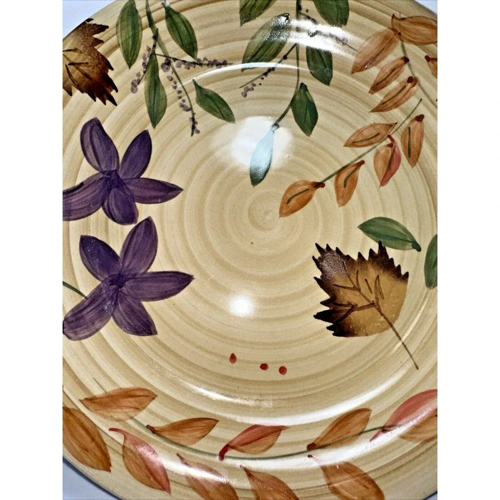 ALCO Fall‎ Harvest Floral Leaf Plate Decorative Serving Dish Autumn Decor